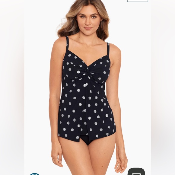 NWT MIRACLESUIT Pizzelles Love Knot Tankini Top - Picture 2 of 7